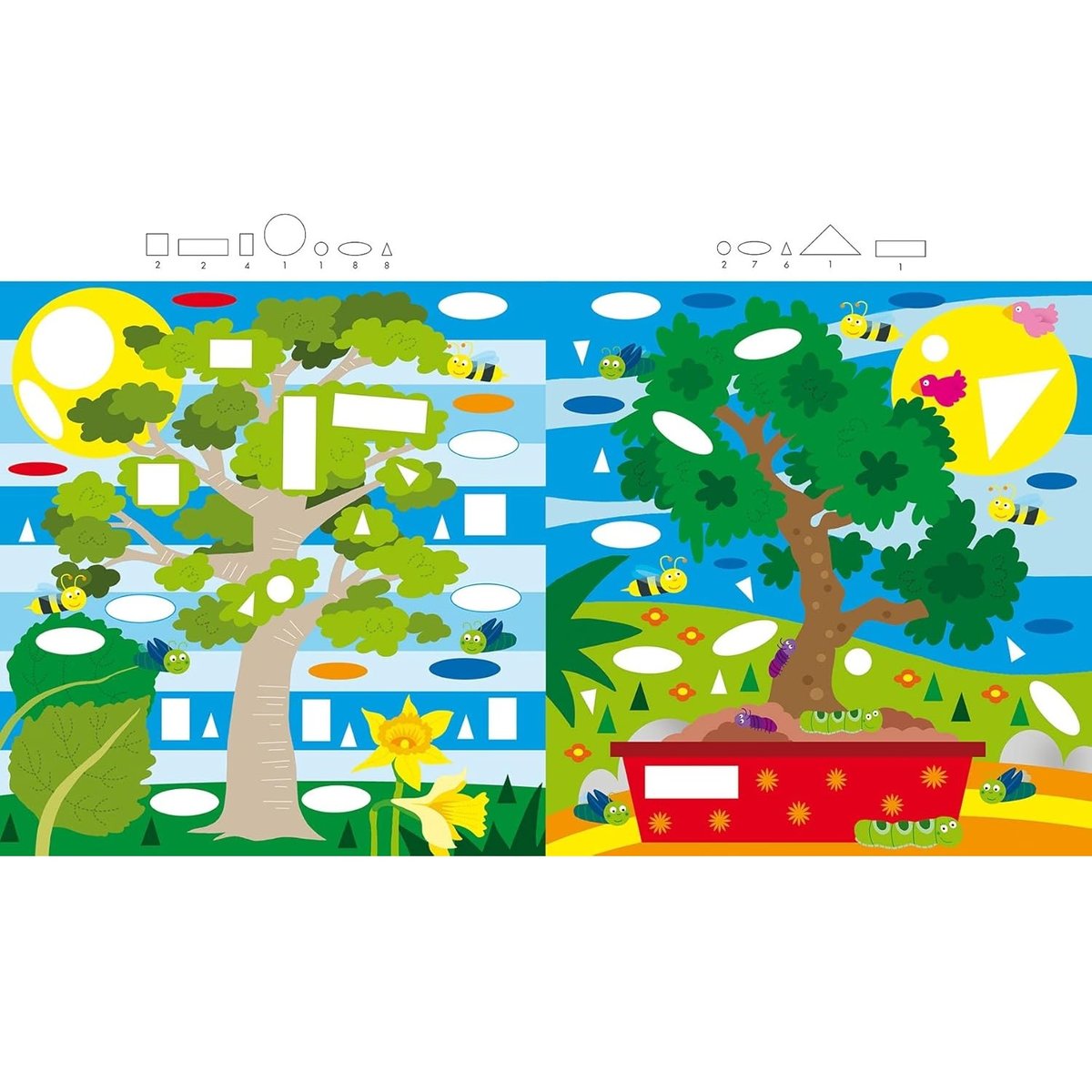 Mon atelier gommettes Les arbres blanc, PICCOLIA EDITIONS