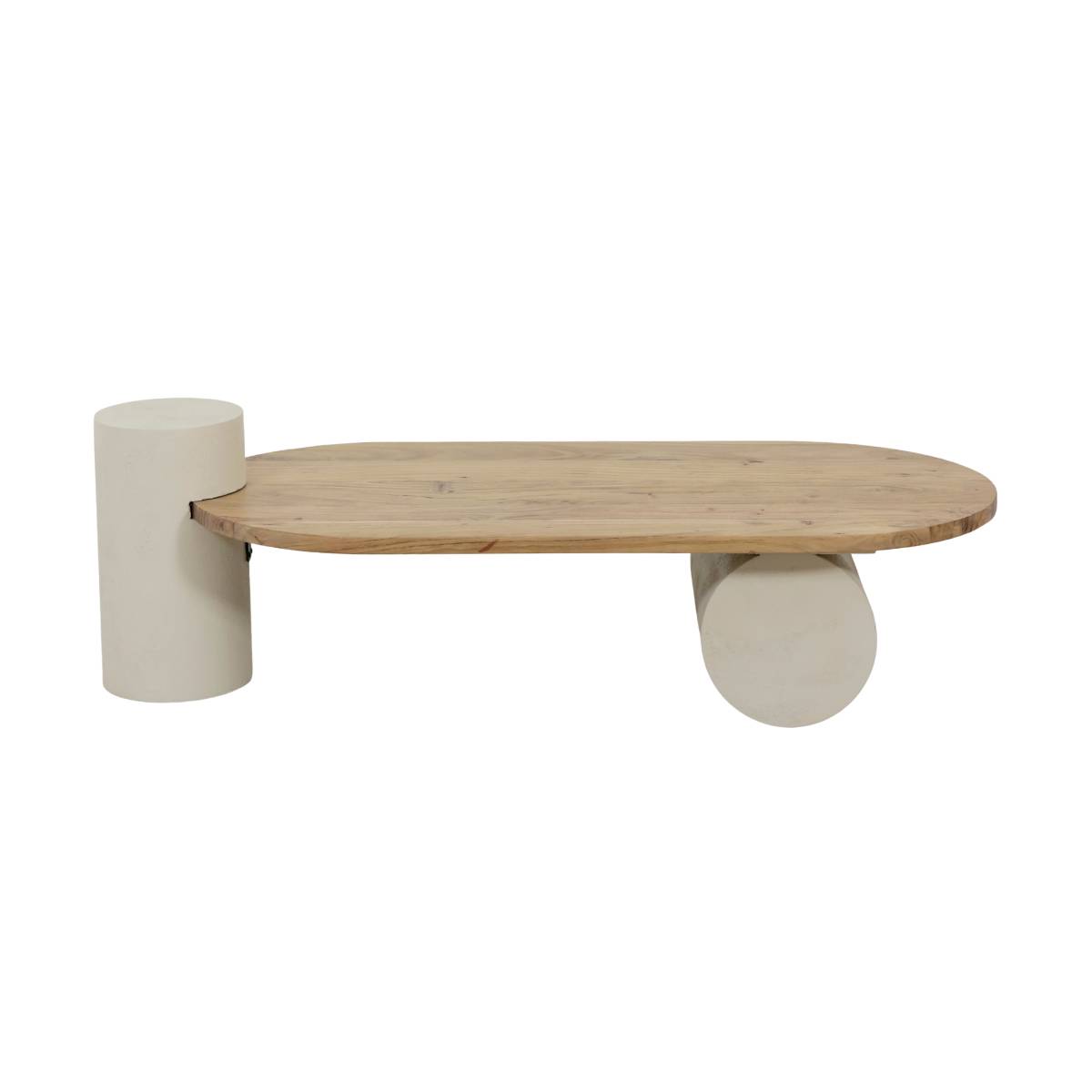 Table basse en bois d'acacia ovale DALVA bois clair, MADE IN MEUBLES