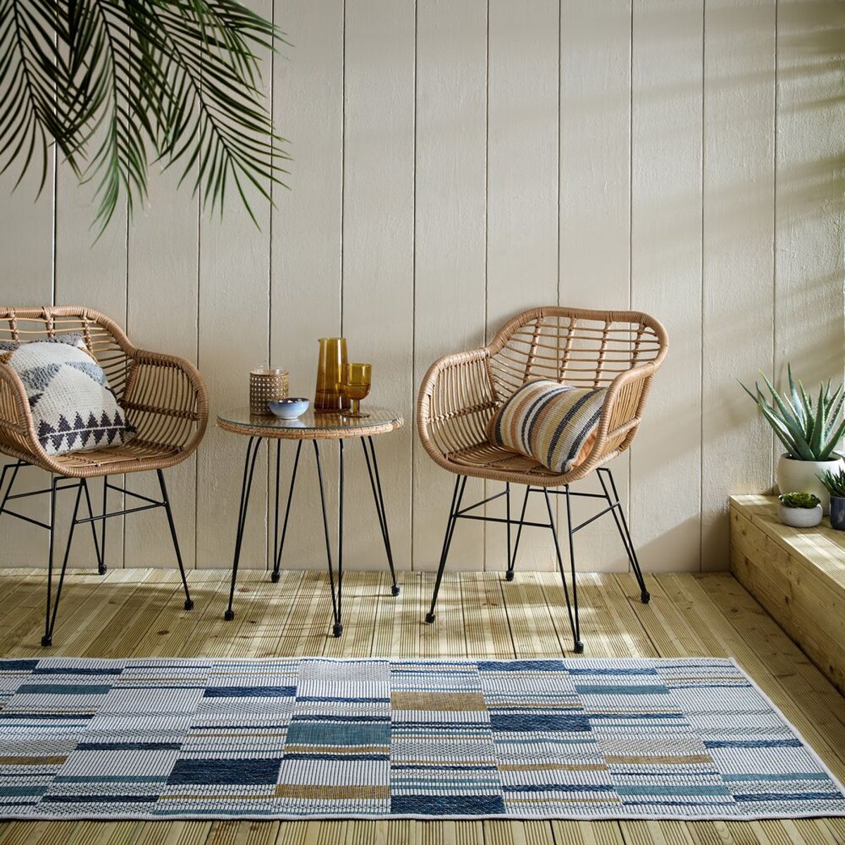 Tapis extérieur long ROSCO bleu, FLAIR RUGS