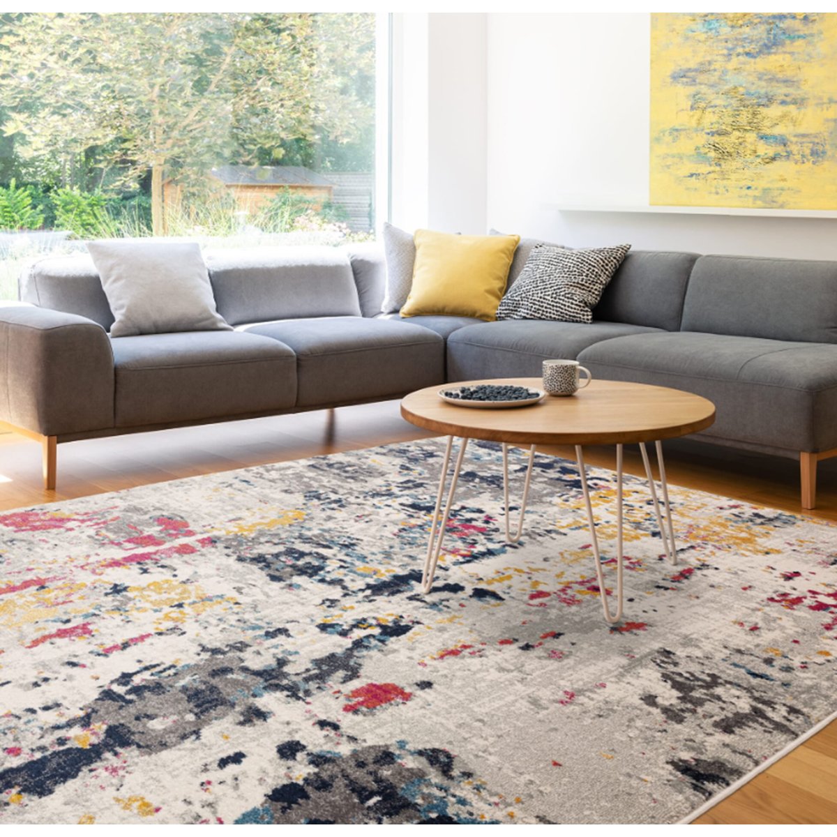 Tapis salon et chambre moderne LOTA multicolore, NOVATREND