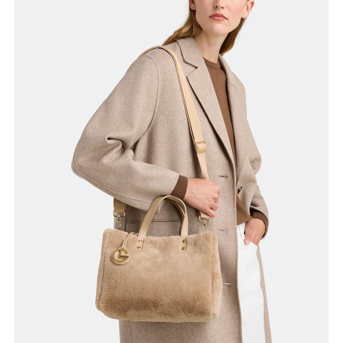 Sac cabas elsa fur taupe, GALERIES LAFAYETTE