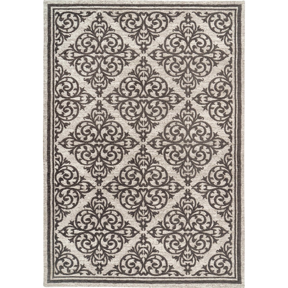 Tapis rectangulaire à motifs orientaux gris clair à motifs gris foncé, ARTE ESPINA