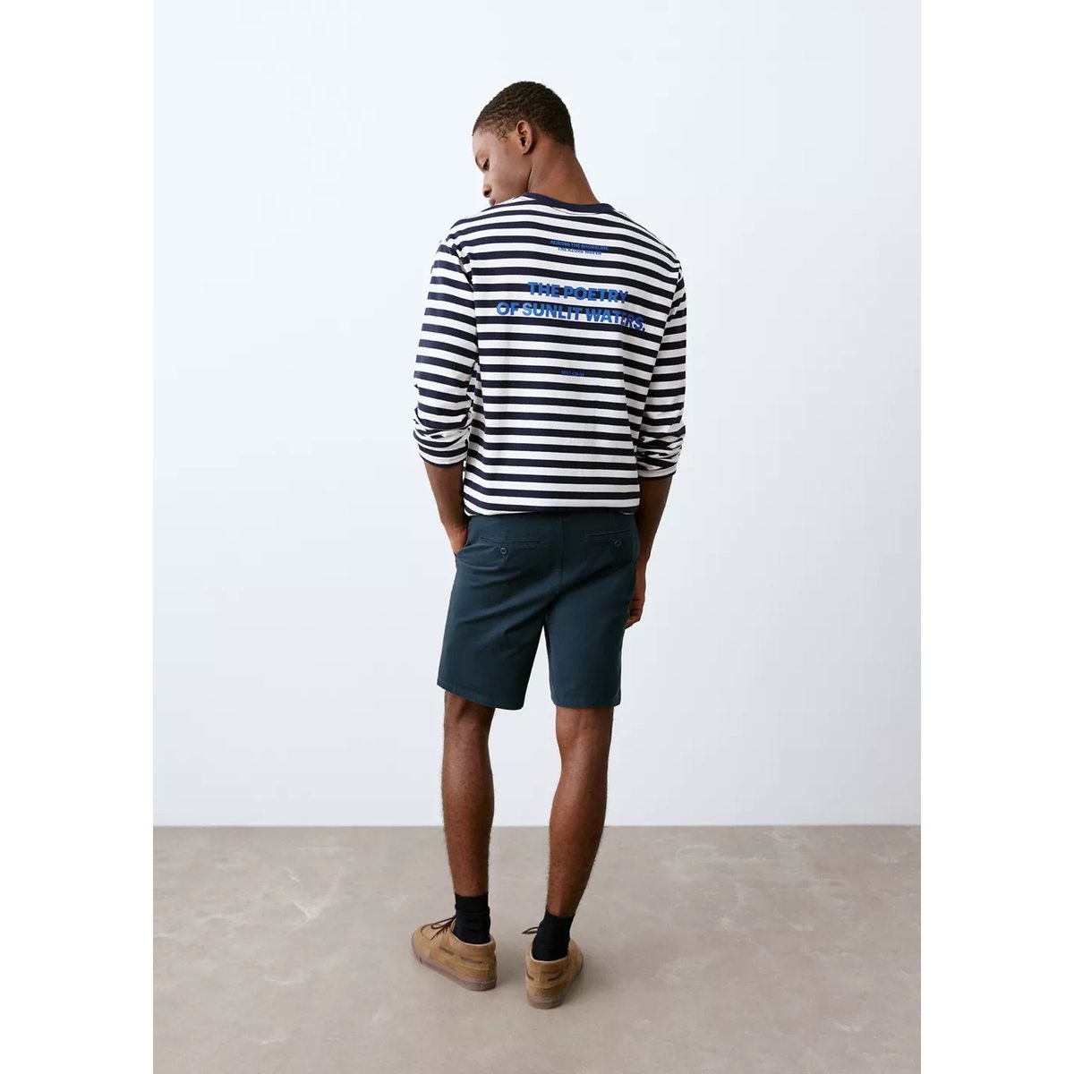Bermuda coton bleu marine, MANGO TEEN
