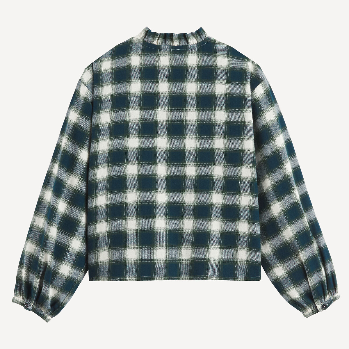 Chemise à carreaux, avec col volanté et manches longues carreaux, LA REDOUTE COLLECTIONS