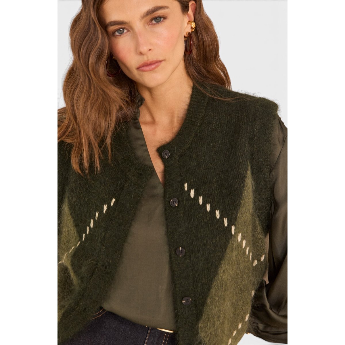 Gilet sans manches en mohair ALPHA cypres, Maison 123