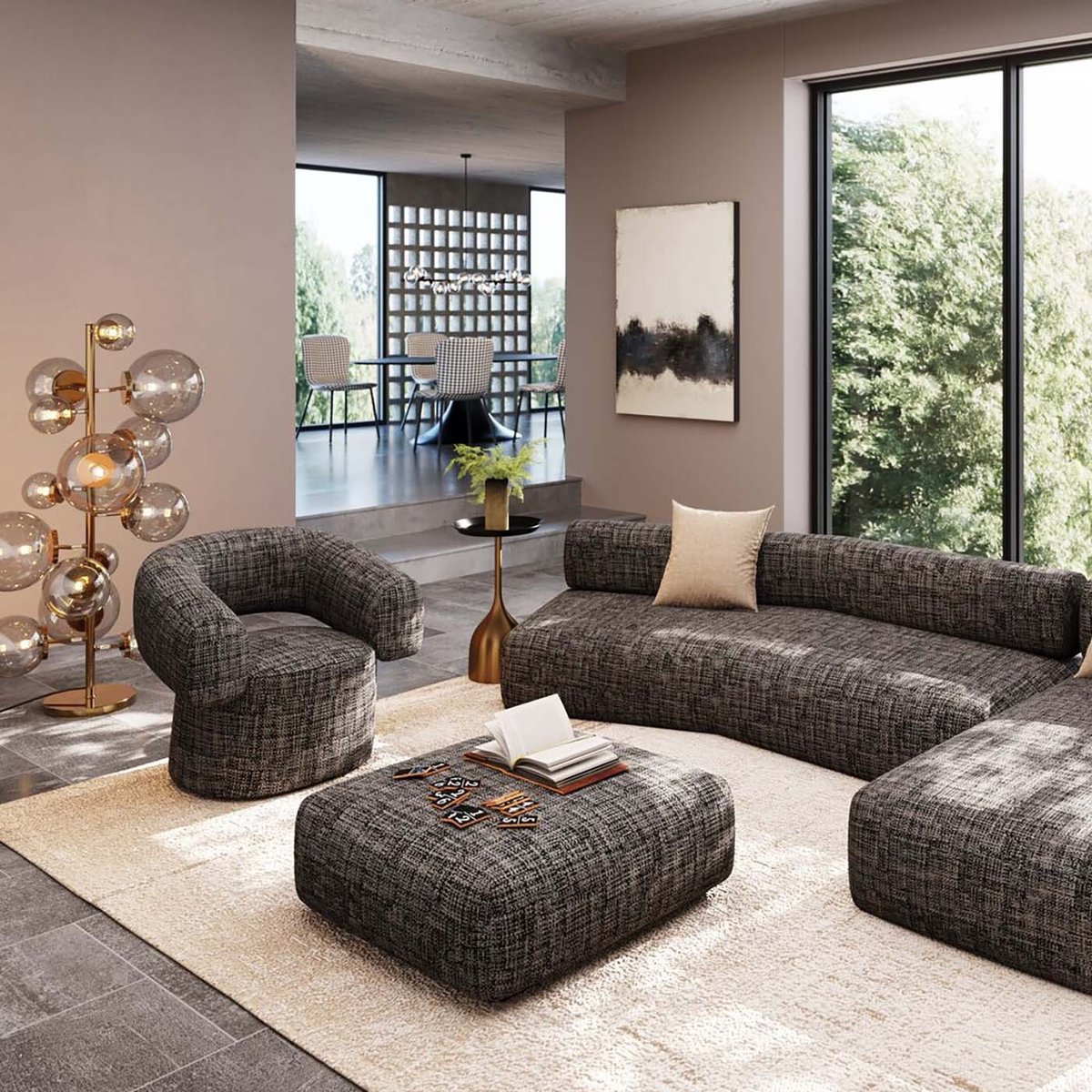 Repose-pieds, BOW noir et blanc, KARE DESIGN