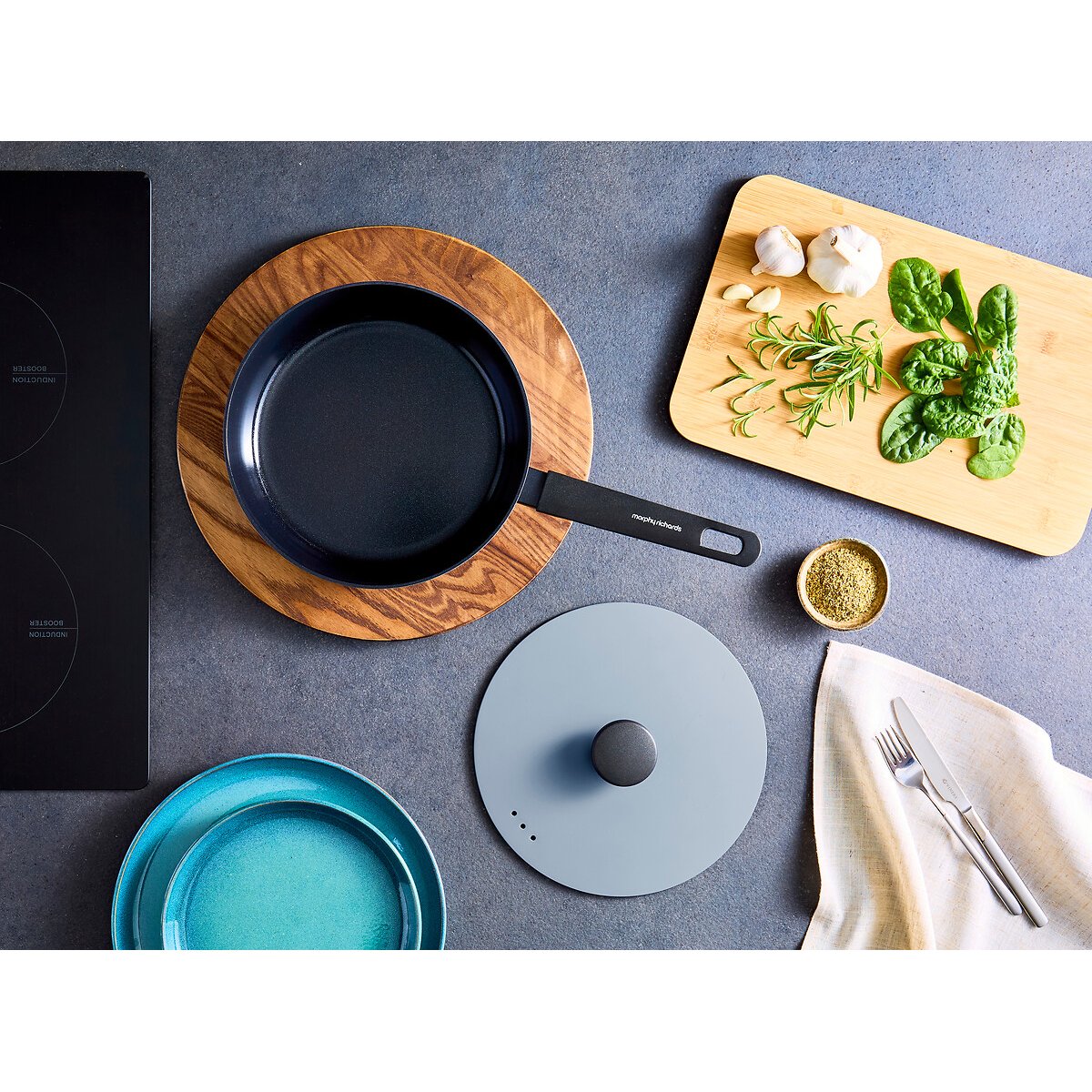 24cm Forged Aluminium Saute Pan blue, MORPHY RICHARDS
