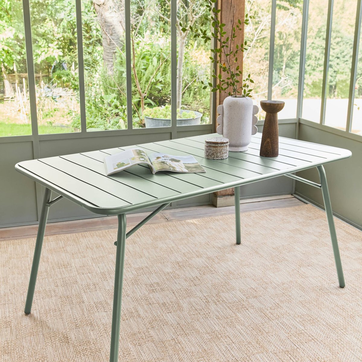 Table de jardin pliante métal 6 places AMELIA anthracite, SWEEEK