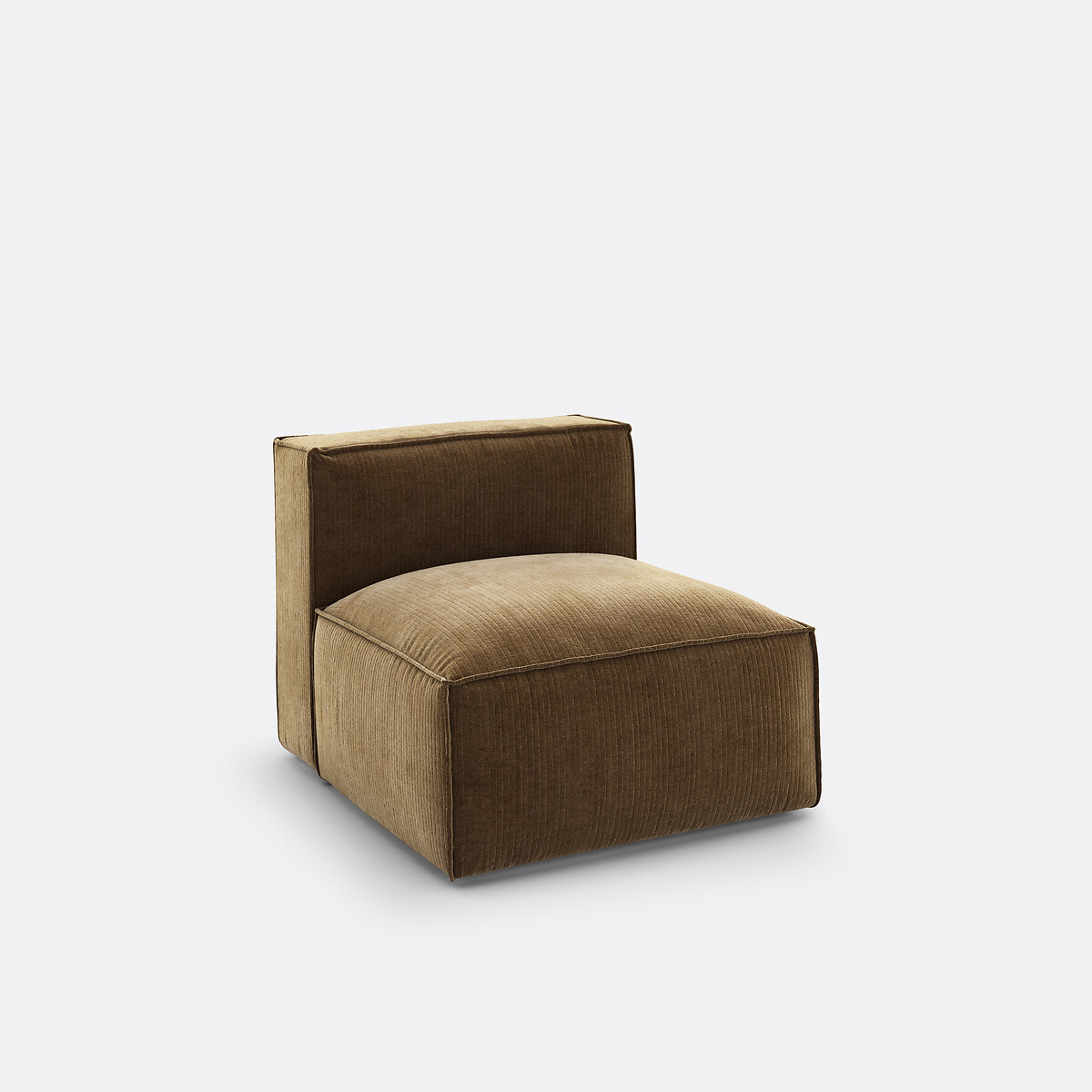 Elément chauffeuse pour canapé modulable, en velours côtelé vintage, SEVEN bronze, LA REDOUTE INTERIEURS