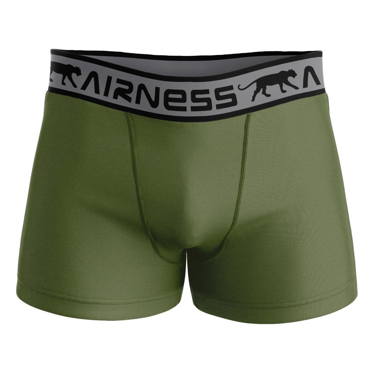 Lot De 3 Boxers Coton noir/gris foncé/kaki, AIRNESS