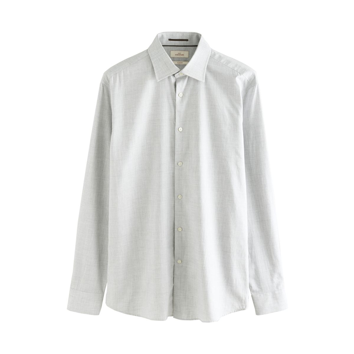 Chemise texturée haut de gamme Signature carreaux gris clair, NEXT