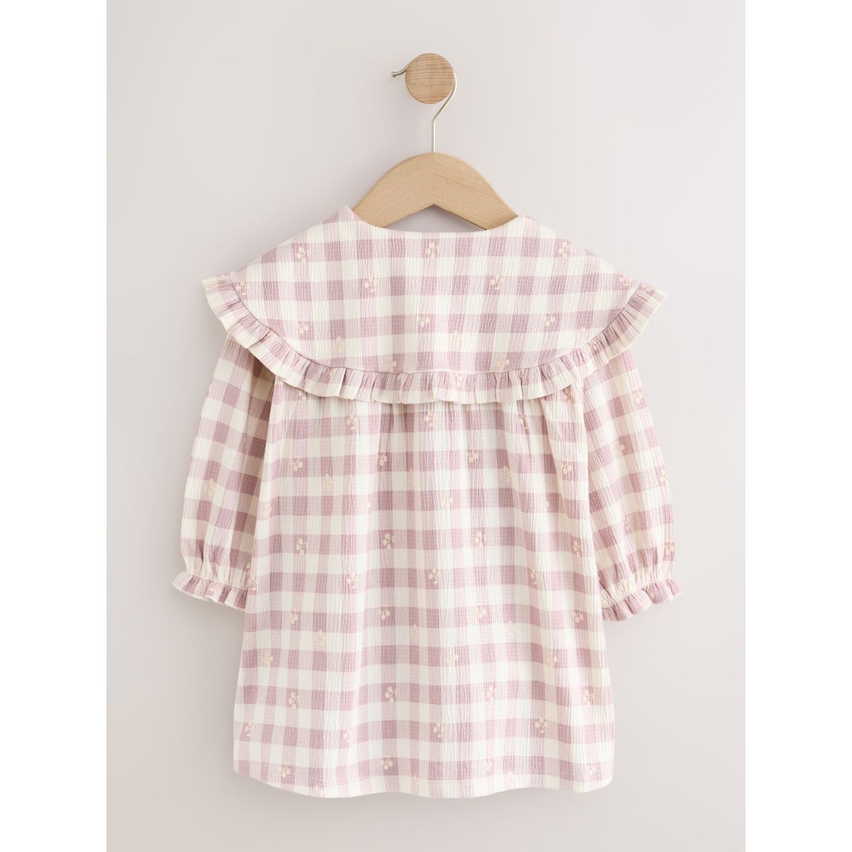 Robe à col et manches longues marron à carreaux, NEXT
