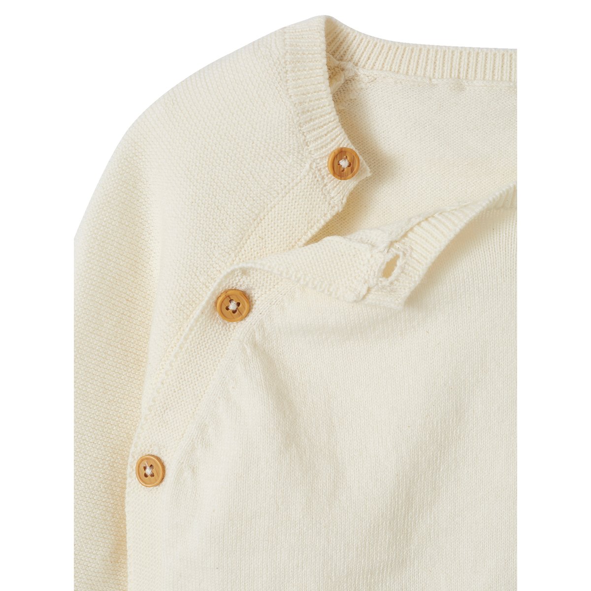 Pull bébé en tricot ouverture devant écru, VERTBAUDET