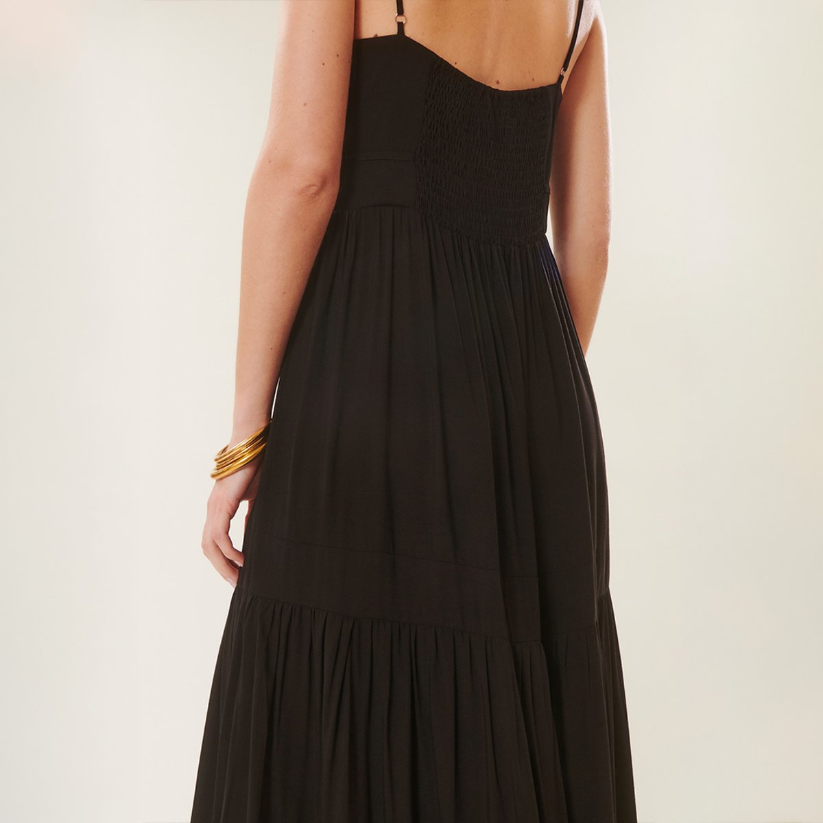 Robe longue à bretelles MARCIA noir, BENOA