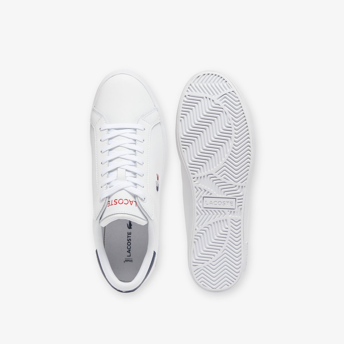 Sneakers Powercourt homme en cuir blanc-407, LACOSTE