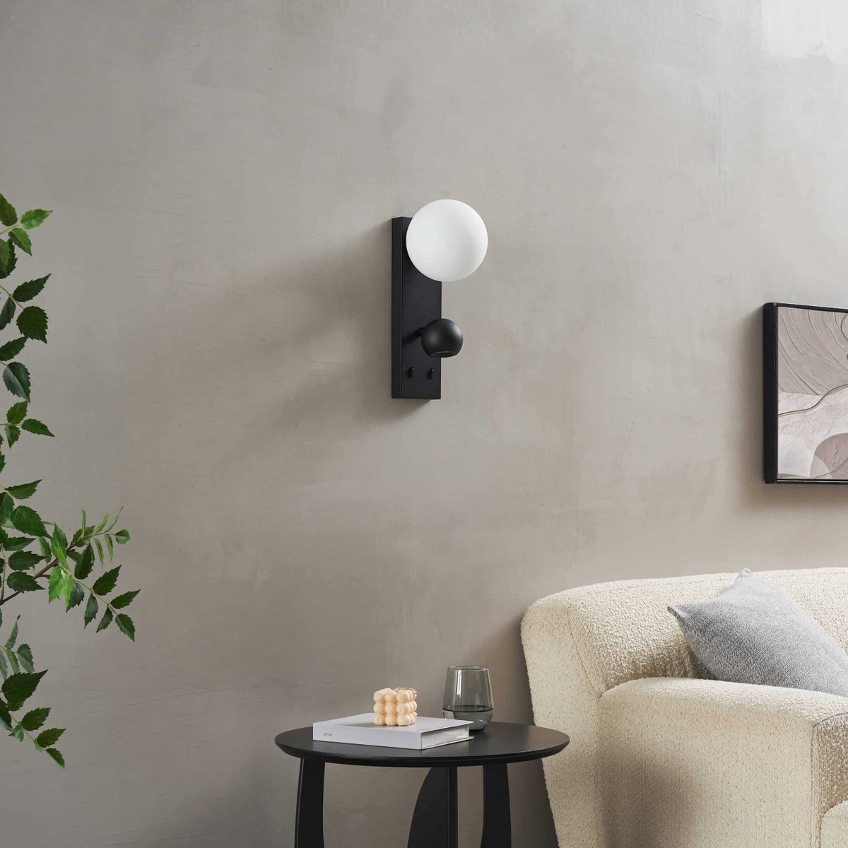 Applique LED double usage pratique - AVELYSA noir et blanc, KOSILUM