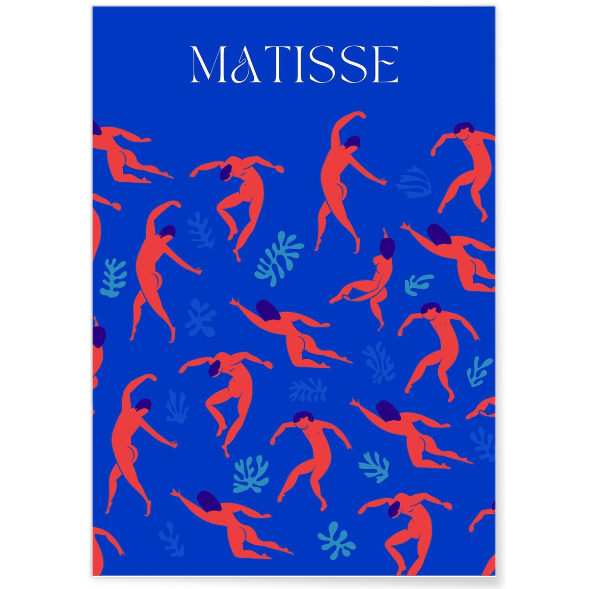 Affiche Matisse abstraite – Corps en mouvement et feuillage blanc, L'AFFICHERIE