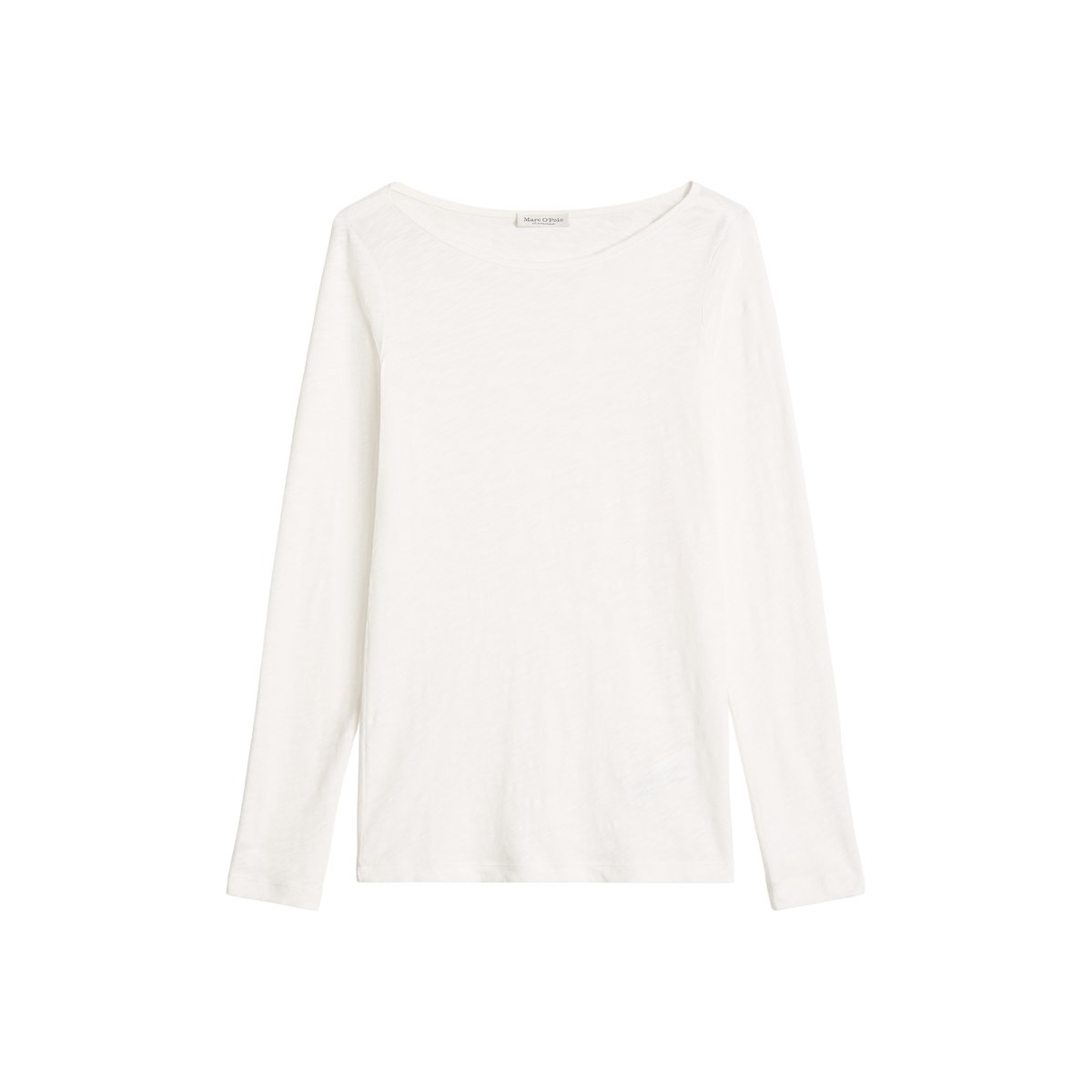 T-shirt à manches longues U-Boot coupe classique en qualité Organic Cotton blanc, MARC O'POLO
