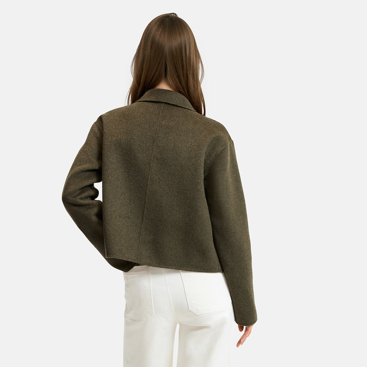 Abrigo corto hecho a mano de mezcla de lana verde, LA REDOUTE COLLECTIONS