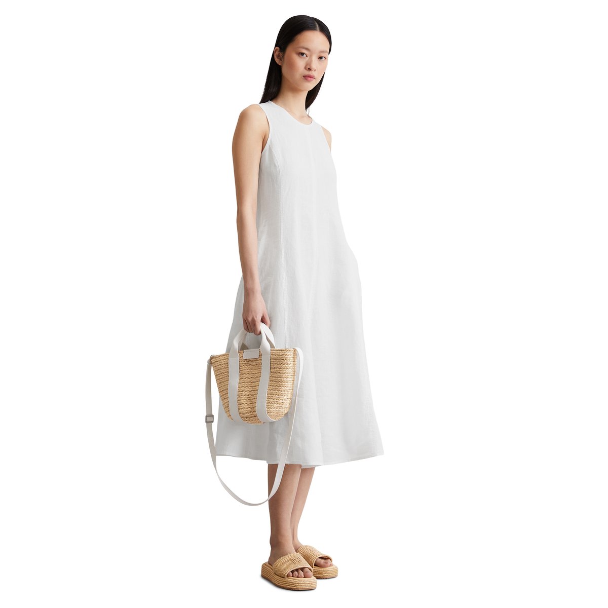 Shopper small en jute de haute qualité beige, MARC O'POLO