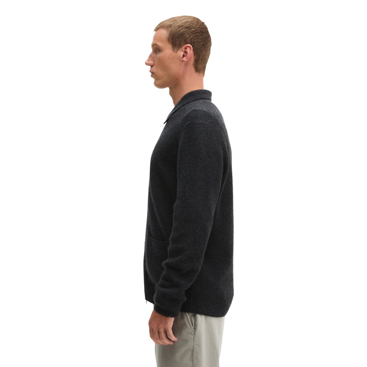 Cardigan en tweed, coupe regular en mélange de laine de mouton douce gris, MARC O'POLO