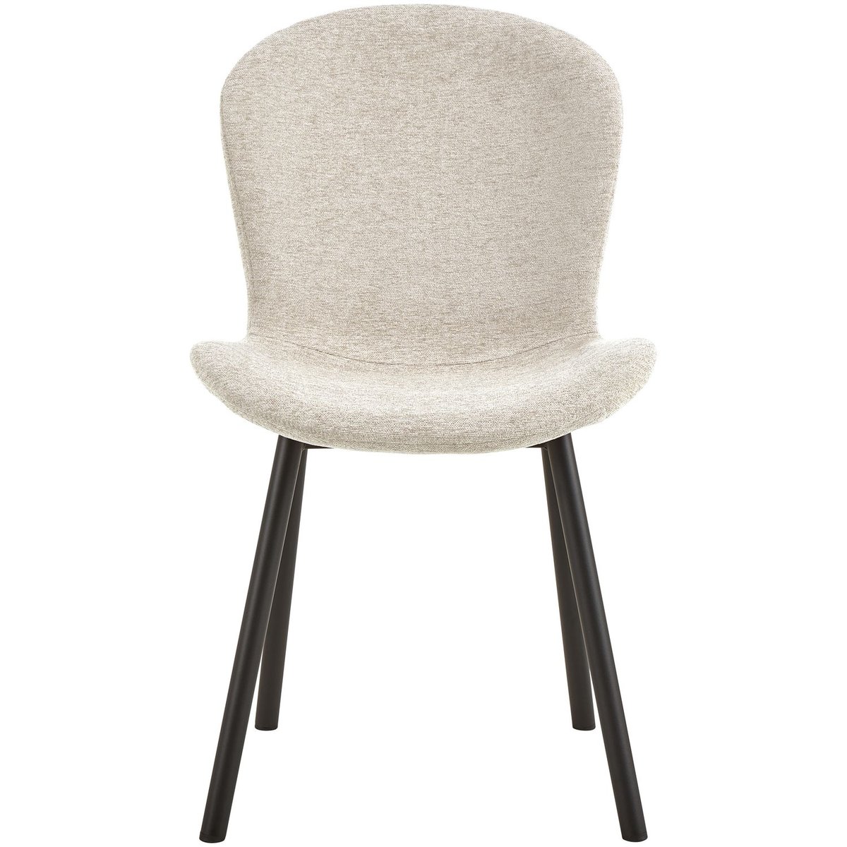 Lot de 2 chaises de salle à manger en tissu et acier ESRA beige, TOILINUX