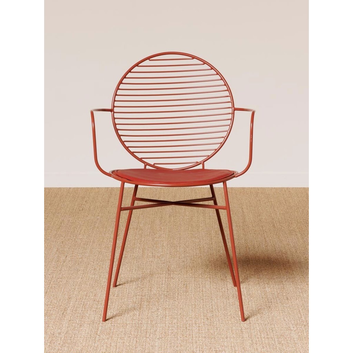 Chaise en métal KLARA rouge, CHEHOMA