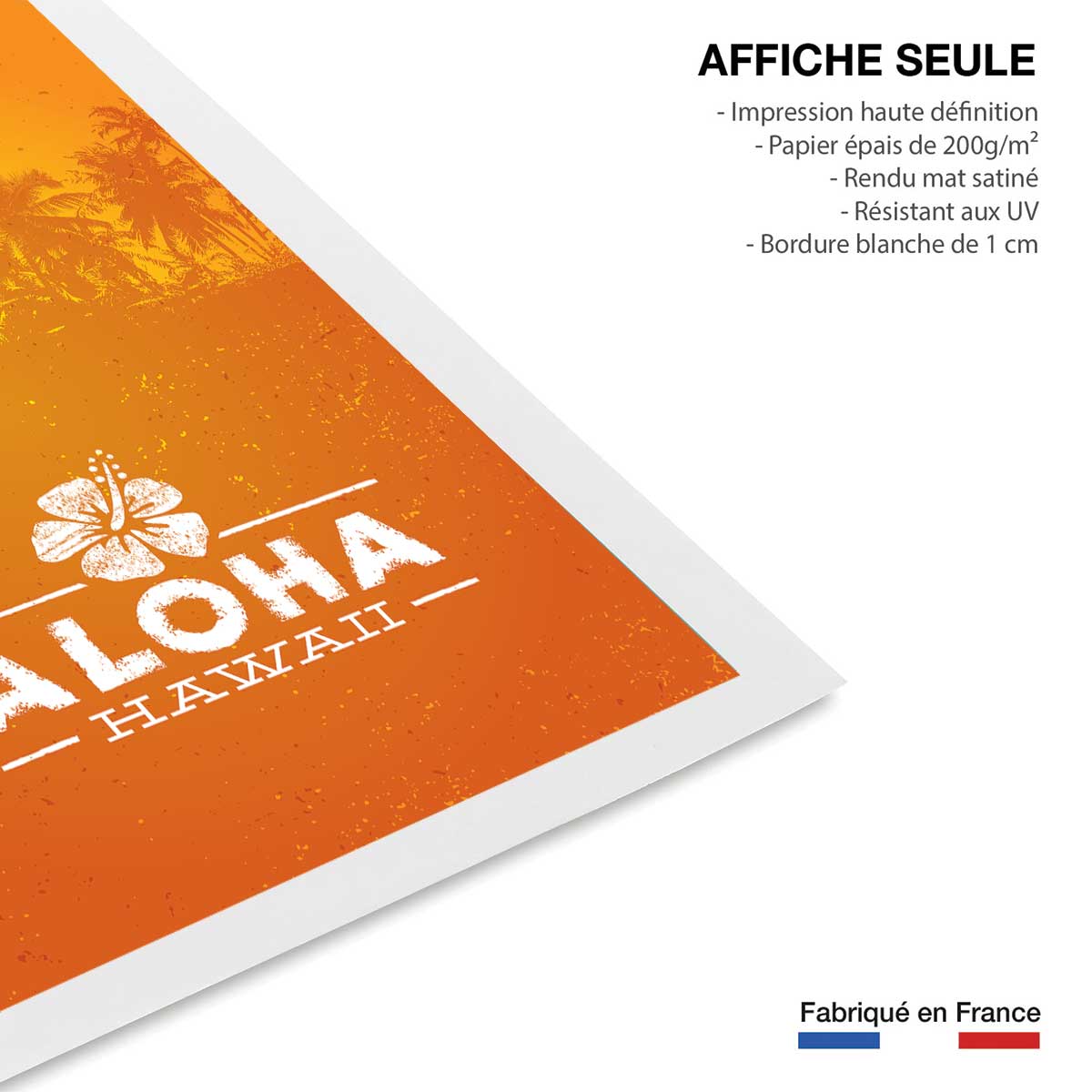 Affiche aloha hawaï affiche seule, HEXOA