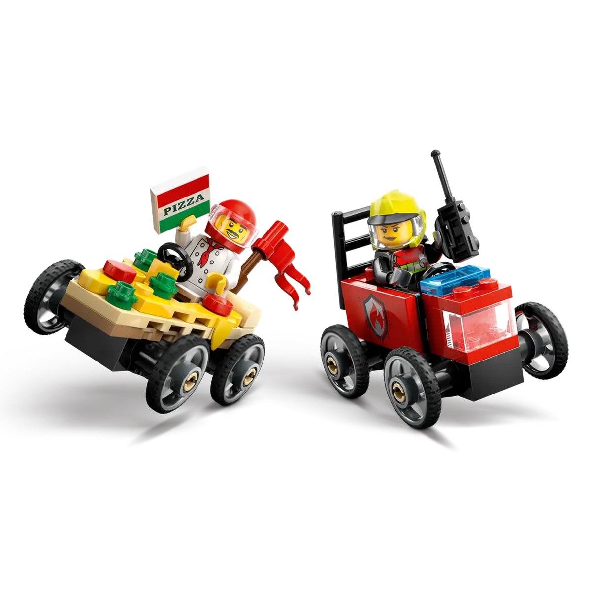 LEGO City - Pack de Course : Camion de Pizza contre Camion de Pompiers - 60458 multicolore, LEGO