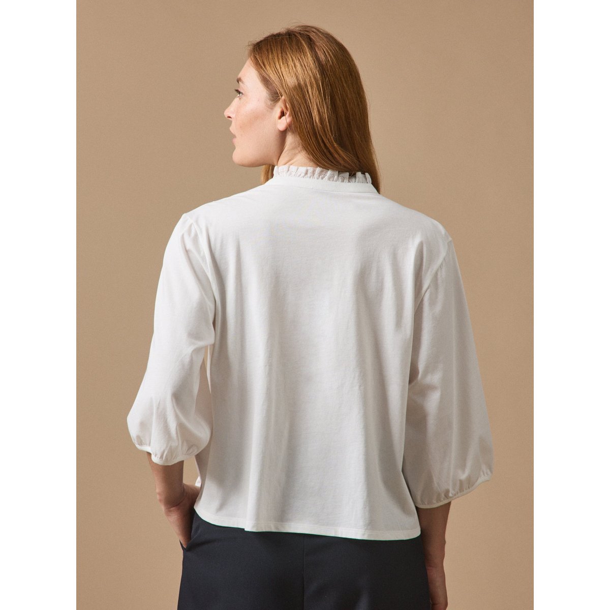 T-shirt blouse coton biologique blanc, CYRILLUS