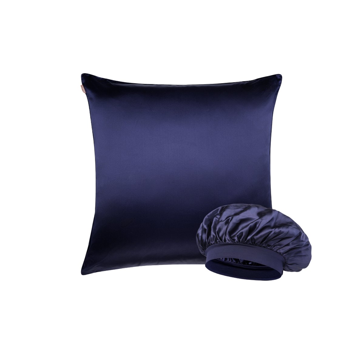 Pack cheveux - Taie en 100% soie et bonnet de nuit bleu nuit, EMILY'S PILLOW