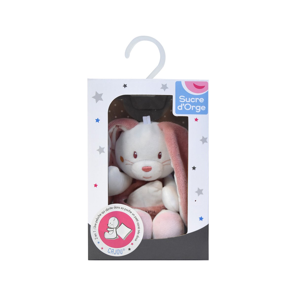 Cajou lapin velours doux rose, SUCRE D'ORGE