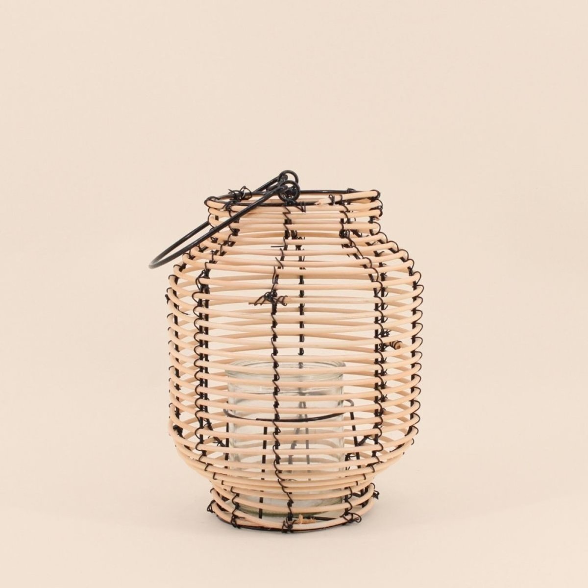 Lanterne en rotin 26cm naturel, ORNAMI