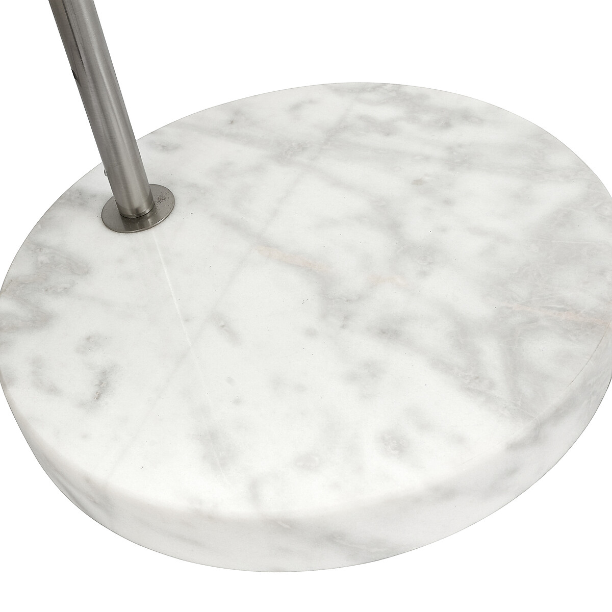 Fia Brushed Metal and White Marble Floor Lamp silver-coloured, SO'HOME