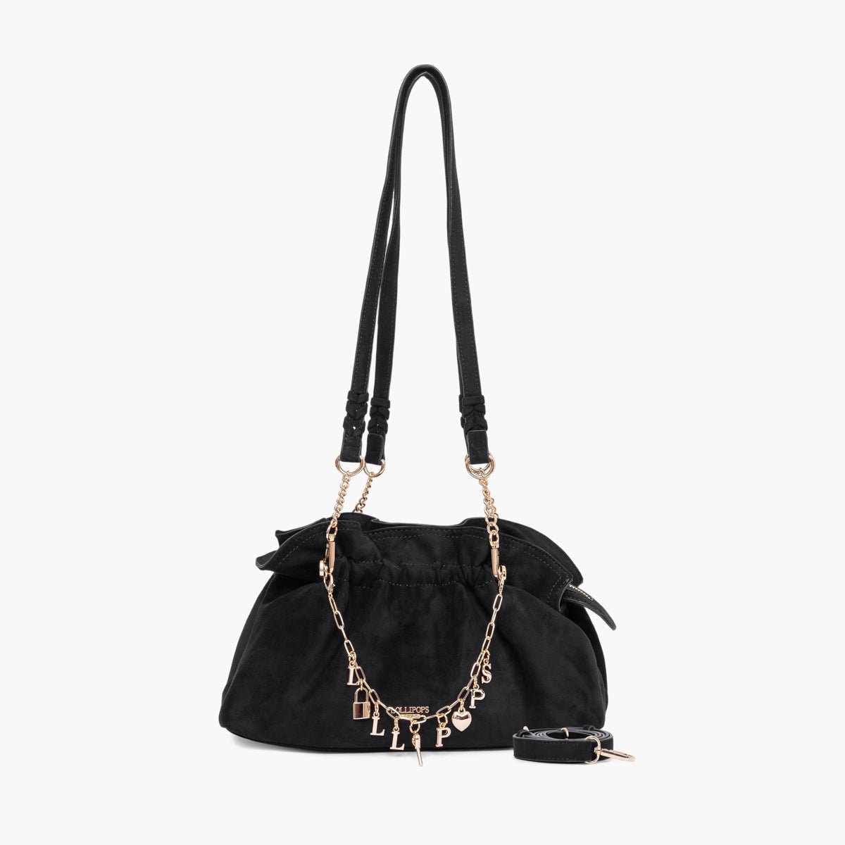 Sac porté épaule M Teana noir,doré, LOLLIPOPS