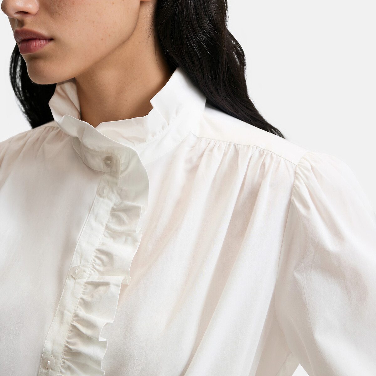Signatures Charlene Shirt with Victorian Collar white, LA REDOUTE COLLECTIONS