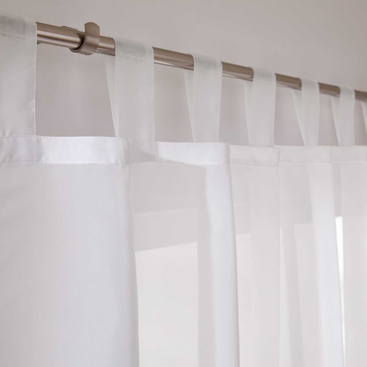 Glasgordijn met lussen, Limpo wit, SO'HOME