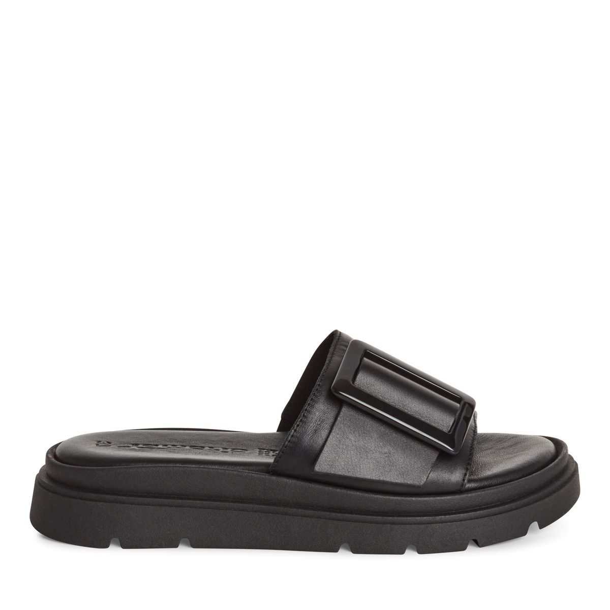 Mule en cuir noir, TAMARIS