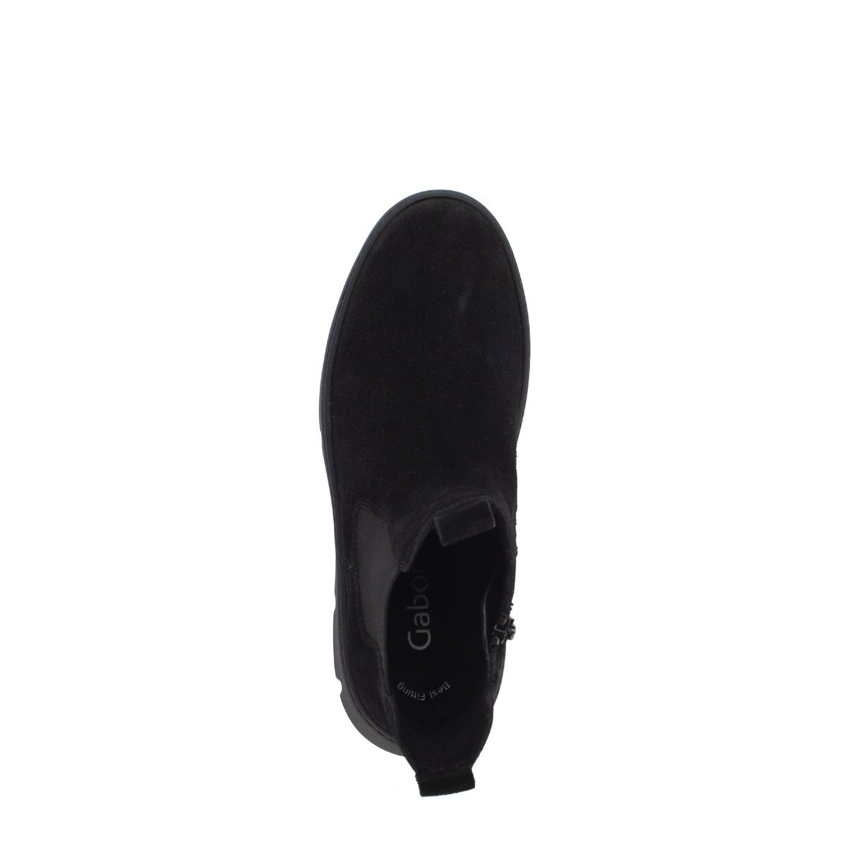 Bottines Chelsea en cuir à talon compensé noir, GABOR