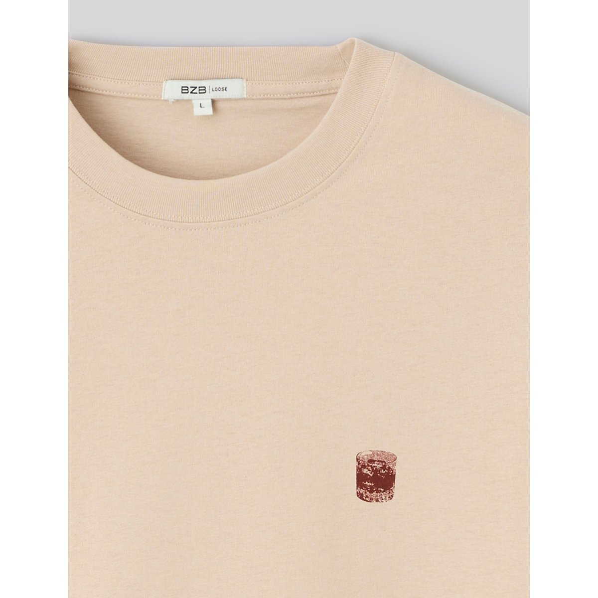 T-shirt imprimé devant/dos blanc cassé, BZB