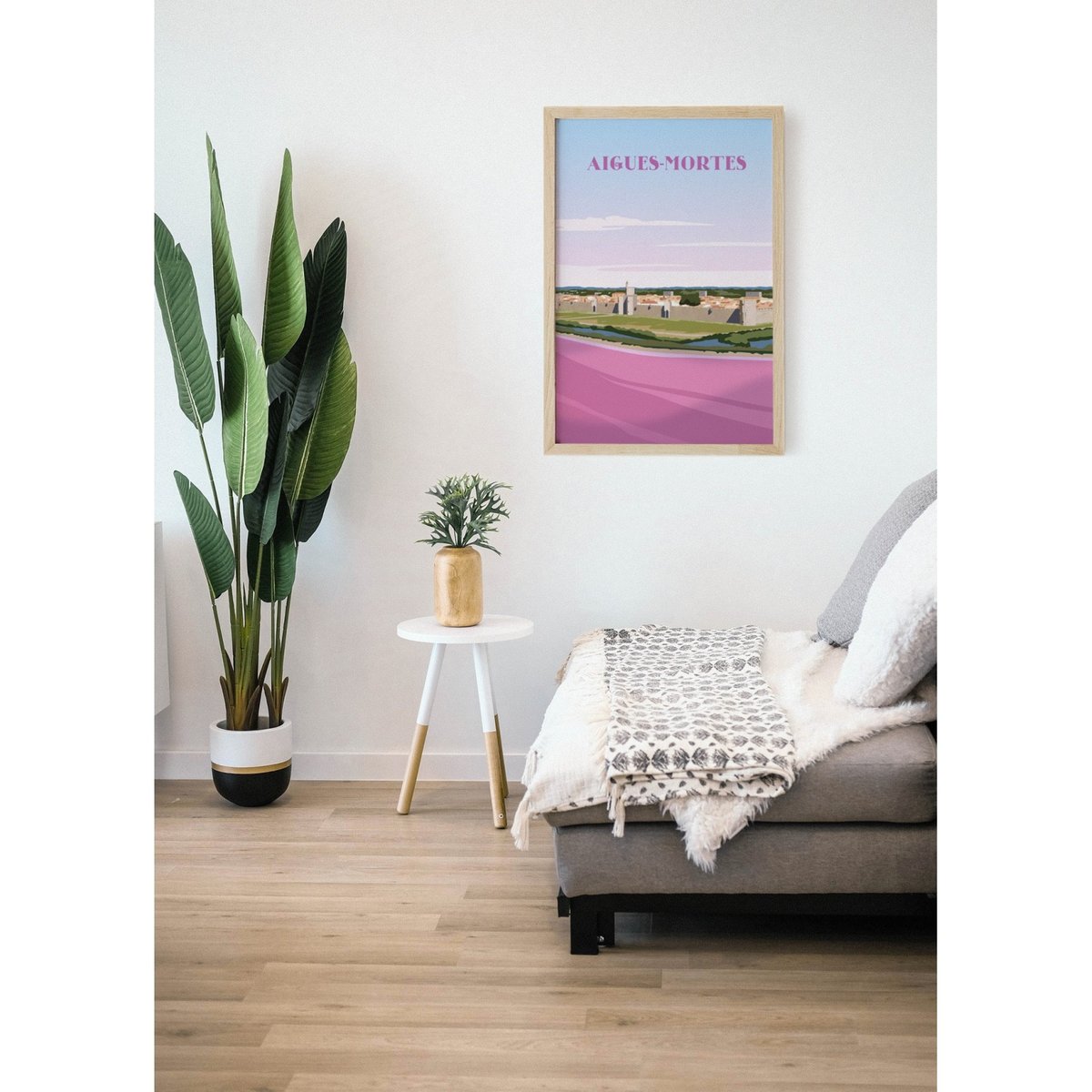 Affiche ville Aigues-Mortes blanc, L'AFFICHERIE