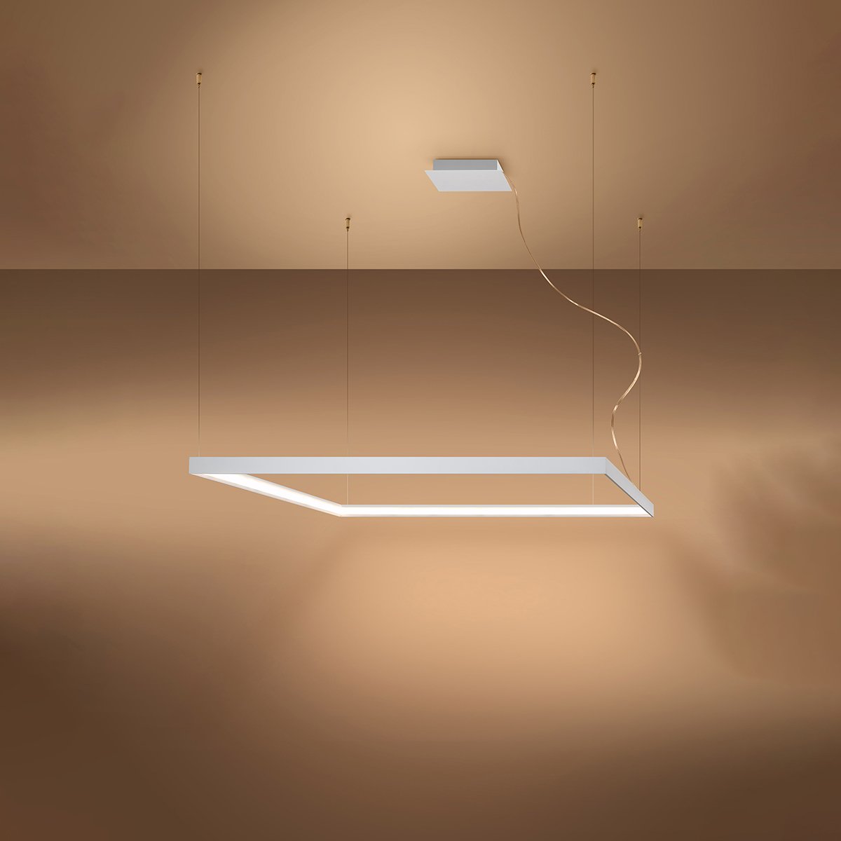 Lustre Aluminium Blanc LED 1 Nelya blanc, EDEN