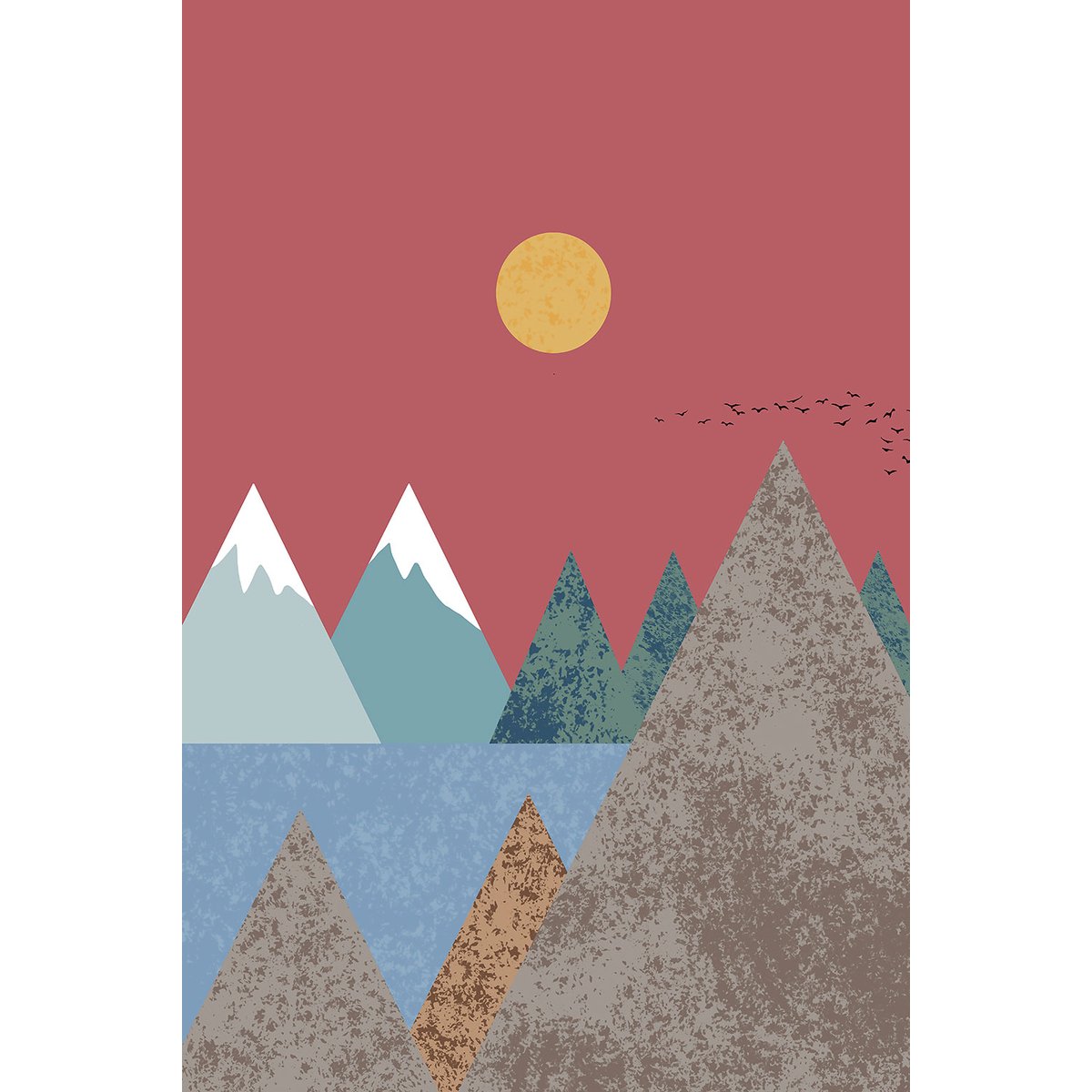 Tableau Soleil couchant tableau alu dibond, HEXOA