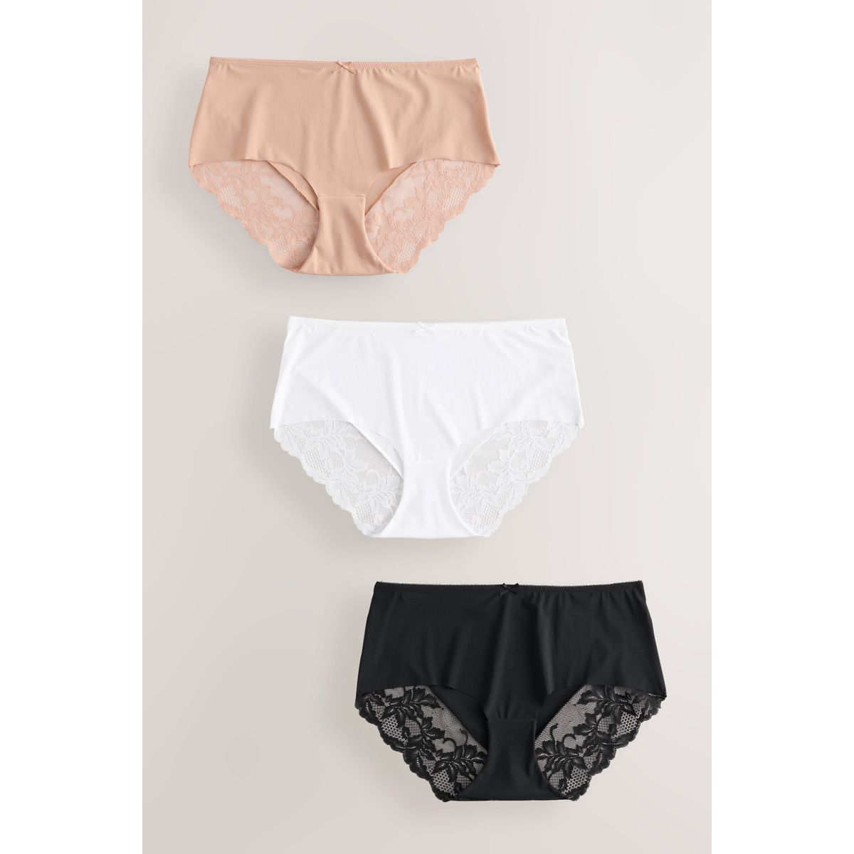 Slip invisible, lot de 3 noir/blanc/nuit/praline, NEXT
