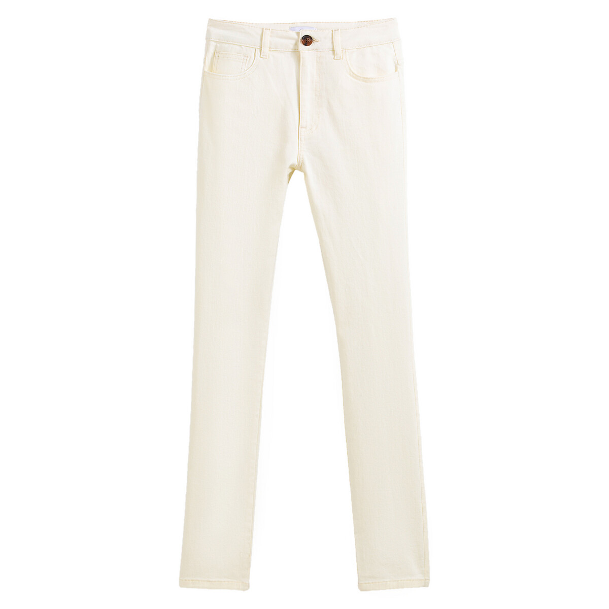 5-Pocket Slim Fit Trousers in Stretch Cotton ivory, LA REDOUTE COLLECTIONS