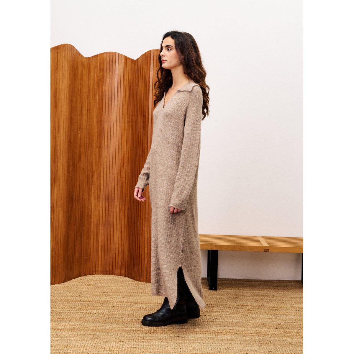 Robe en mohair FREESIA beige, FRNCH