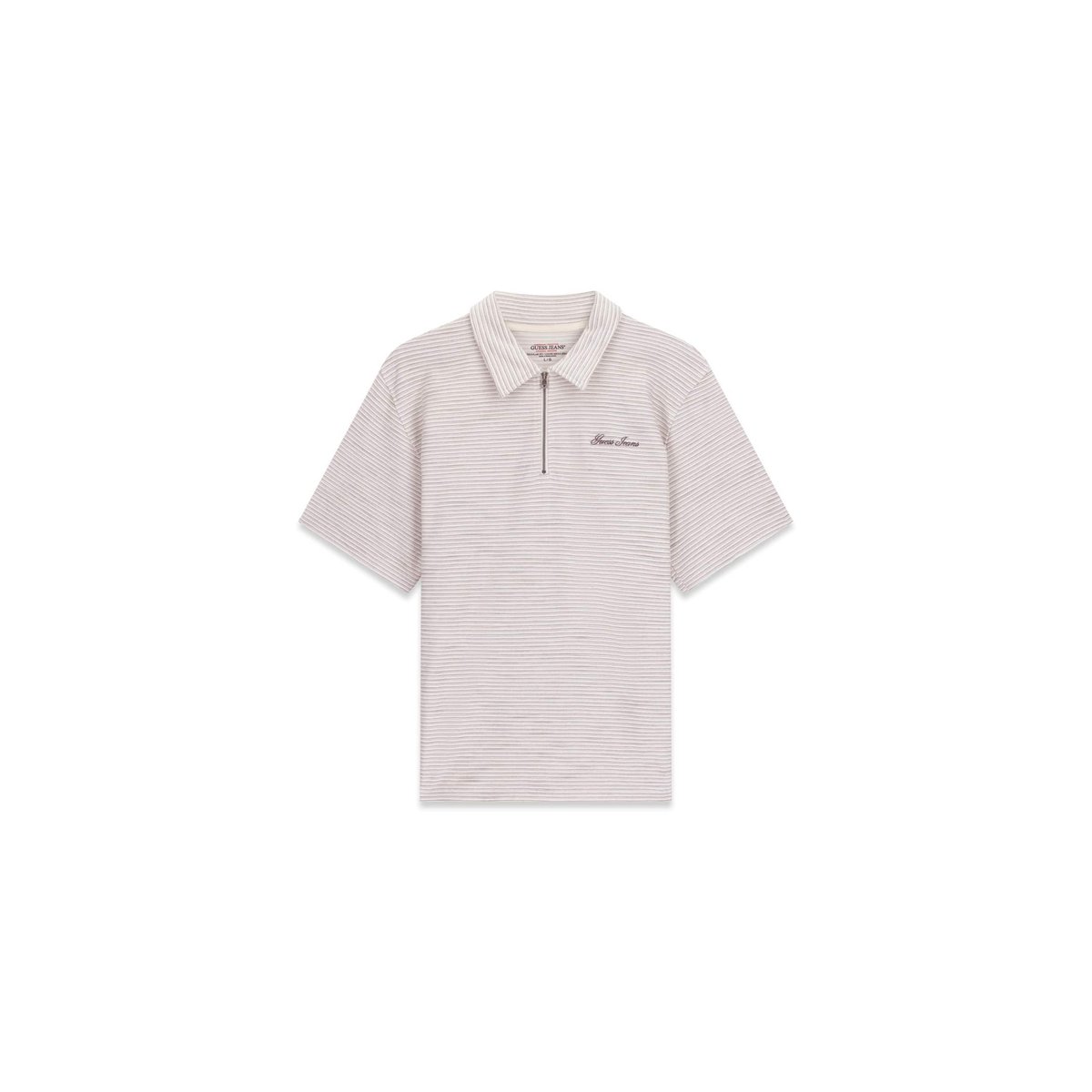 Polo Rayé Coupe Classique blanc, GUESS JEANS