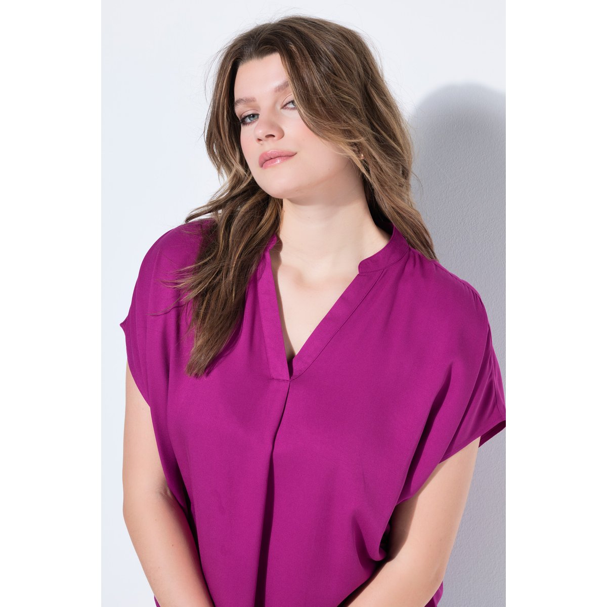 Blouse oversize, NOUVEAU ! Col montant magenta, STUDIO UNTOLD