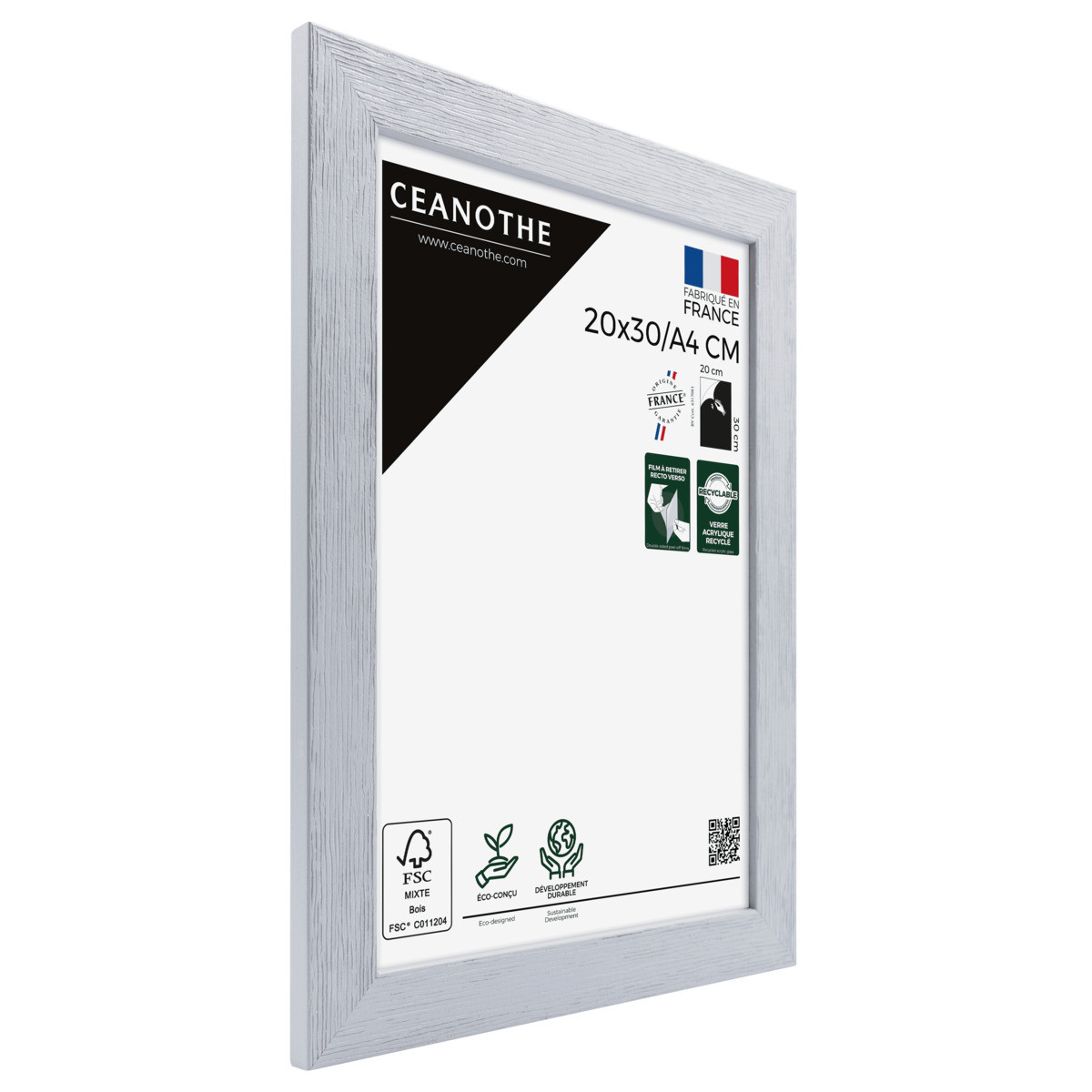 Cadre Photo En Bois Reconstitué Fsc KARMA gris, CEANOTHE