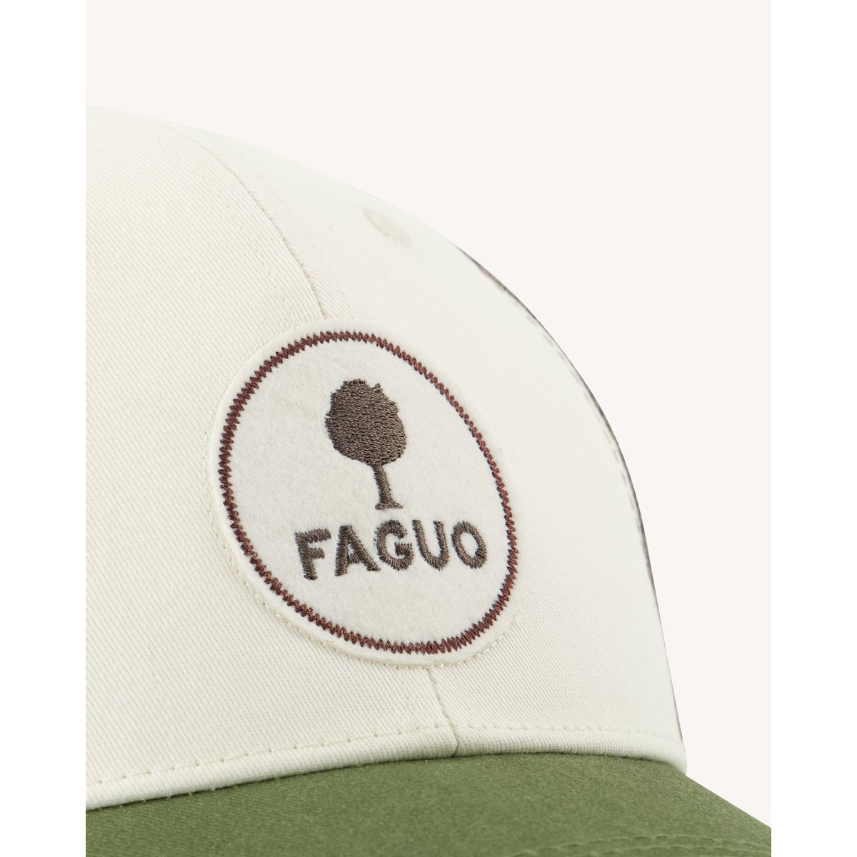 Casquette en toile kaki et écru, FAGUO
